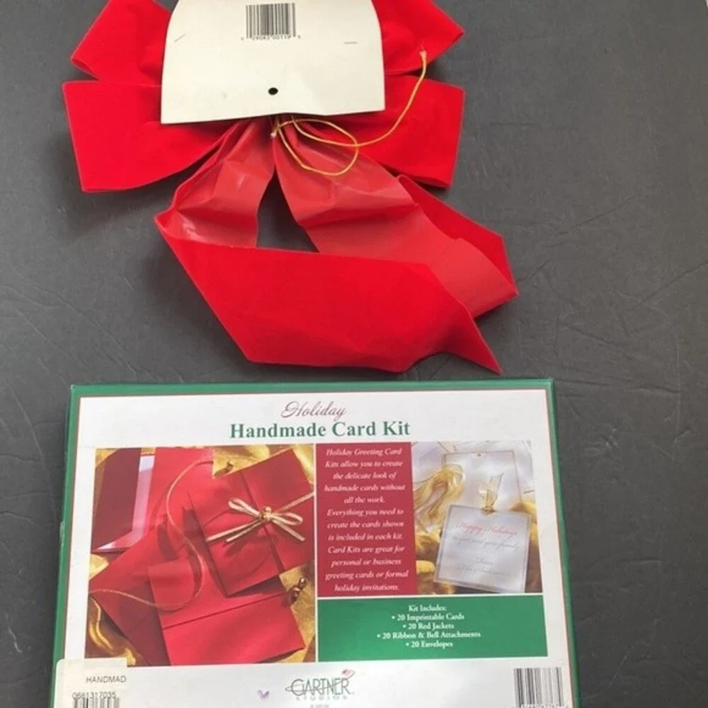 Garner Studios Holiday homemade Christmas card kit 20 count W/Wreath Bow New